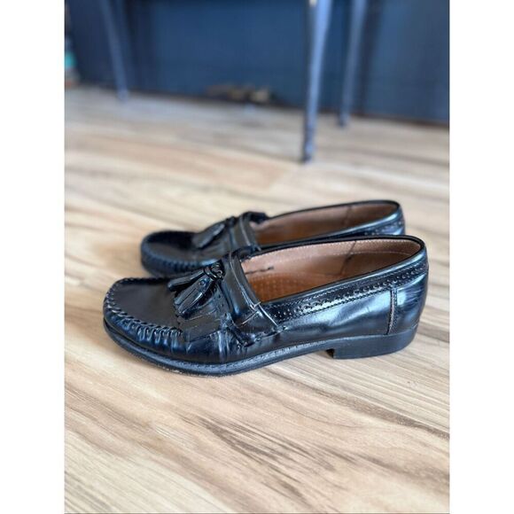 Bass Weejuns 1820 Mens Black Leather Jeremy Slip On Tassel Loafers Size 8.5 main image 7